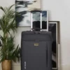 28-Inch Oxford Fabric Rolling Trolley Suitcase with Spinner Wheels