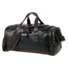 Genuine Split Leather Travel Duffel Bag with Large Capacity