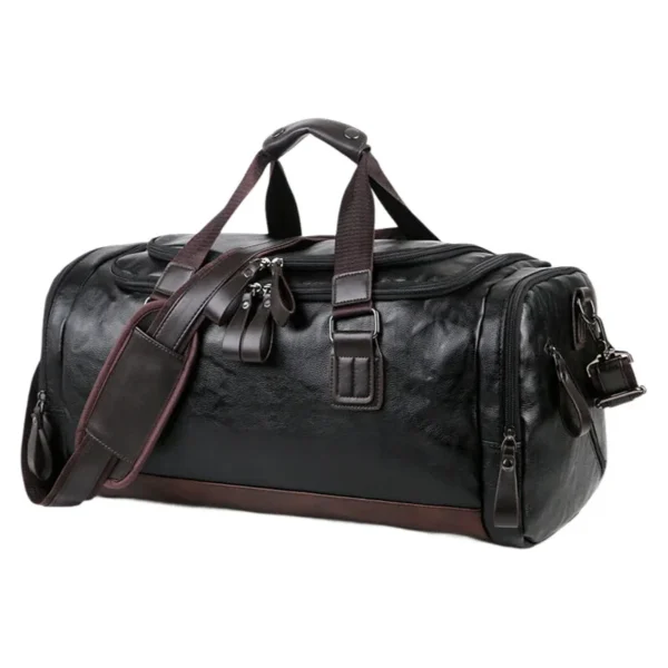 Genuine Split Leather Travel Duffel Bag with Large Capacity