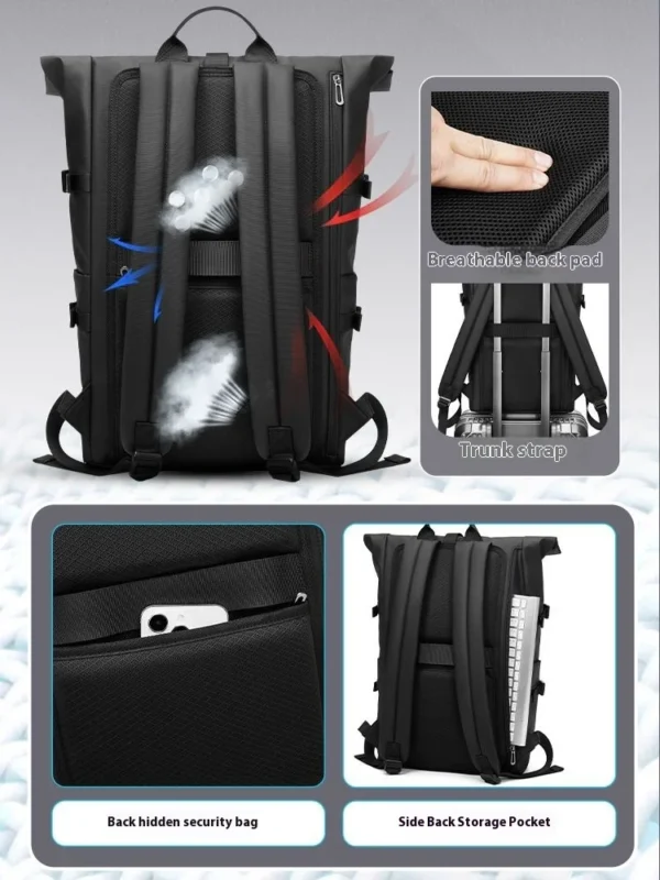 Large Capacity Waterproof Travel Backpack with 15.6-Inch Laptop Compartment