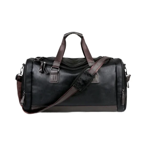 Genuine Split Leather Travel Duffel Bag with Large Capacity