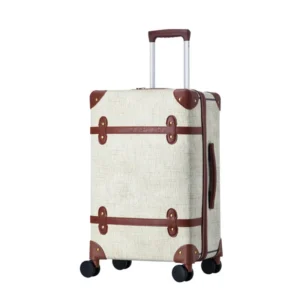 Sbe5d85056b544d338bdf162bfcaf727fS.webp 20-Inch Vintage PU Leather Carry-On Suitcase with TSA Lock & Silent Spinner Wheels