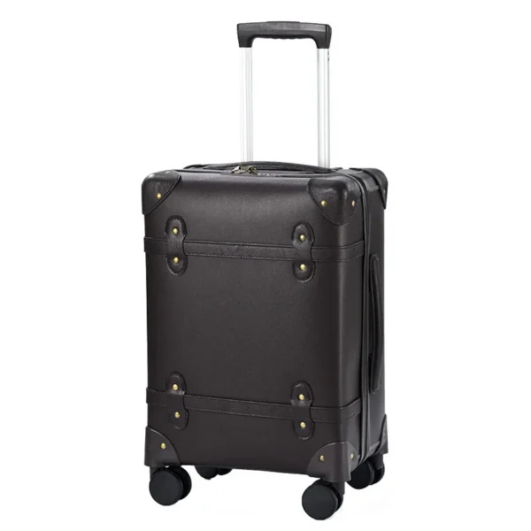 Sffe87270b4a5425da4d071434e11c2aeF.webp 20-Inch Vintage PU Leather Carry-On Suitcase with TSA Lock & Silent Spinner Wheels